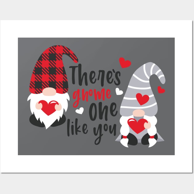 There's Gnome One Like , Valentine's Day , Gnomes Svg, Valentine , Valentine Gnomes ,Valentine Shirt Design, Plaid Wall Art by maliGnom